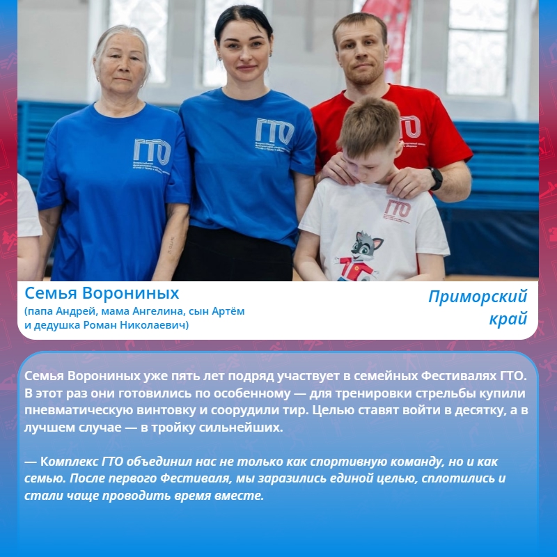 Семейный фестиваль ГТО: семья Ворониных